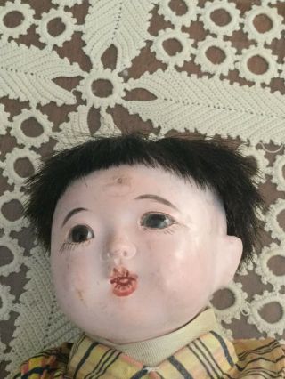 Antique Japanese Ichimatsu Gofun baby boy doll Ca 1900s 4