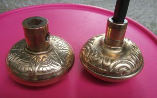 Vintage Brass Door Knobs - Ornate Solid Brass Set of 2 5