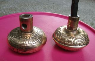 Vintage Brass Door Knobs - Ornate Solid Brass Set of 2 6