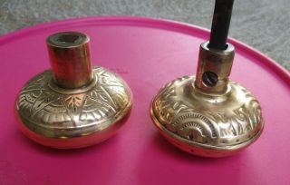 Vintage Brass Door Knobs - Ornate Solid Brass Set of 2 7