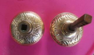 Vintage Brass Door Knobs - Ornate Solid Brass Set of 2 8