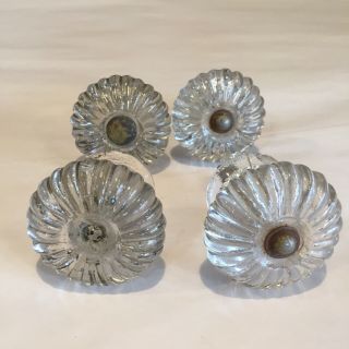 Set Of 4 Antique Clear Glass Knobs Glass Drawer Pulls - 1 3/4” 75