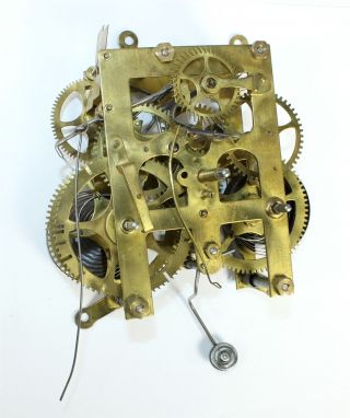 Antique American 30 Hour Time And Strike Clock Movement - Tb162