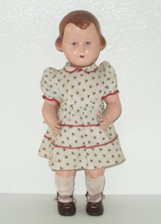 Vintage 16 " Celluloid Girl Doll Painted Eyes Xlnt