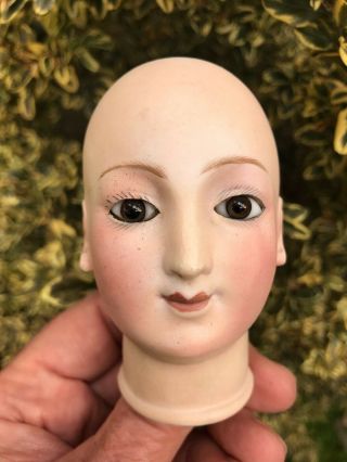 Mystery DOLL HEAD Antique BRU French Fashion Closed Mouth Pierced Ears REPAIRED 2