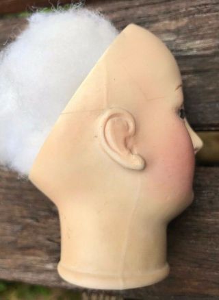 Mystery DOLL HEAD Antique BRU French Fashion Closed Mouth Pierced Ears REPAIRED 4