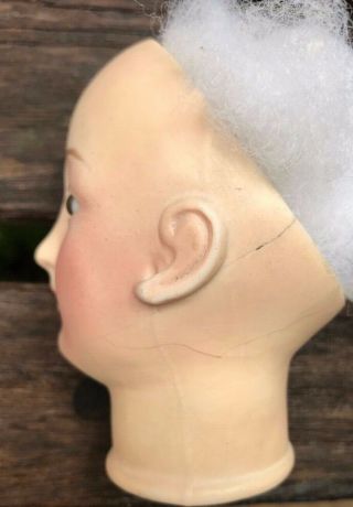 Mystery DOLL HEAD Antique BRU French Fashion Closed Mouth Pierced Ears REPAIRED 5