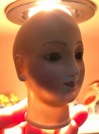 Mystery DOLL HEAD Antique BRU French Fashion Closed Mouth Pierced Ears REPAIRED 8