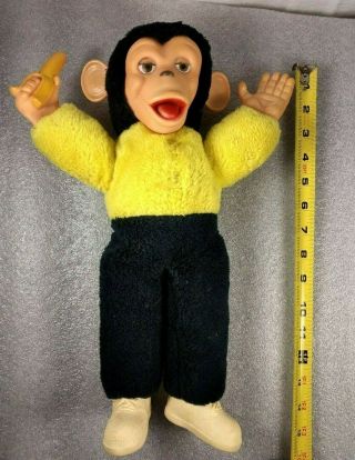 Vintage Mr Bim Zippy Rubber Faced Monkey Chimpanzee Stuffed Plush 15 " Tall