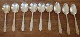 National Silver Co Narcissus 6 Round Soup Spoons,  3 Tablespoons / Serving