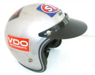 Vintage Grant Silver Gray Motorcycle Helmet W Visor