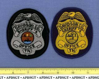 Davidson County Sheriff (2 Hat Patches) Tennessee Police Patch 3.  5 "