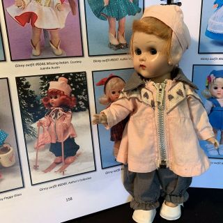 Vintage 1956 Vogue Ginny Doll SLW Walker Tagged 6149 Ski Outfit 8” 3