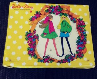 Barbie & Stacey Sleep ‘n Keep Case 1969 W/6 - Dolls And Clothes & Some Accessories