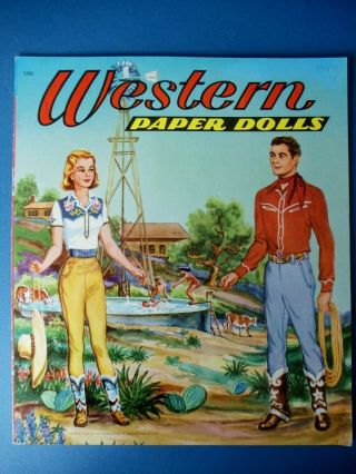 Vintage 1950 Western Paper Dolls Book Saalfield 1541 Uncut