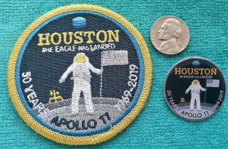 Apollo 11 - Houston - The Eagle Has Landed - 50 - Years Patch & Pin - & Rare