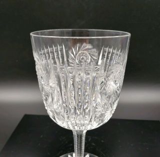 SET 2 ANTIQUE BRILLIANT CUT WINE WATER GOBLETS GLASSES PINWHEELS & HOBSTARS 39 3