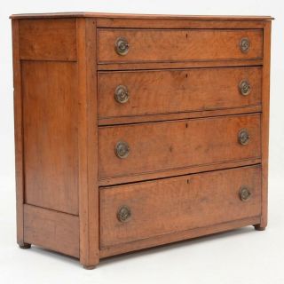 Antique Mahogany Sheraton Style Straight Front Chest Of Drawers Circa 1800 - 1820