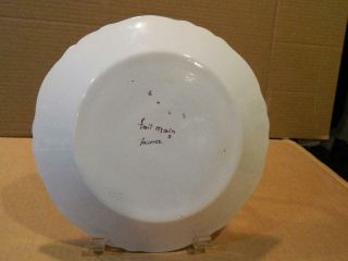 French Faience Round 8 3/4 