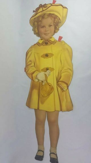 Vintage 34 Inch Shirley Temple Paper Doll Cut W/ Outfits Good Vintage