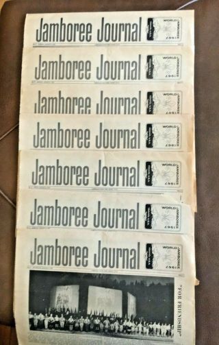 7 Vintage Boy Scout Jamboree Journals 8/2 - 8/8 1967 World Jamboree - Idaho - Farragut