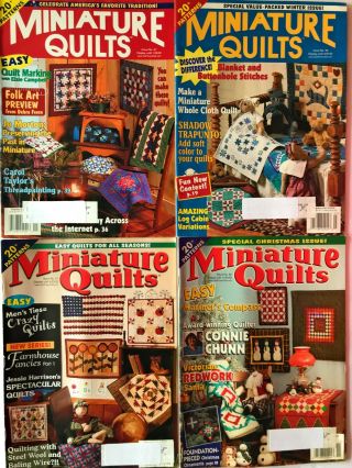 4 Miniature Quilts Vintage Magazines 2002 Patterns Small Boarders Designs Bobbin