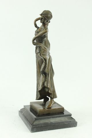 Chiparus Flapper Dancer Handmade Figure Art Deco Noveau Bronze Statue Sculpture 2