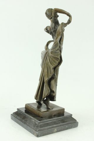 Chiparus Flapper Dancer Handmade Figure Art Deco Noveau Bronze Statue Sculpture 4