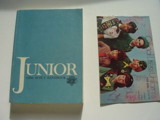 Vintage 1963 Junior Girl Scout Handbook,  W/official Dress Uniform Booklet.