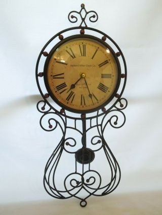 Ashland Miller Paris Pendulum Quartz Wall Clock Metal Wire Frame Antique Style