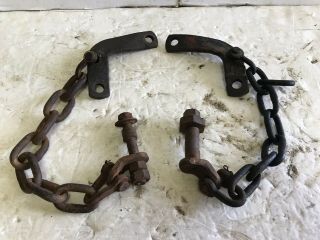Ford 8n 9n 2n 3 Point Hitch Sway Chains & Brackets Antique Tractor
