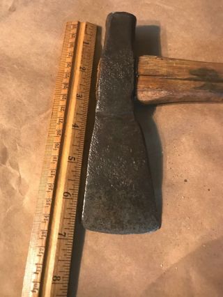 18th Early 19th Century Iron Hammer Pole Forged Axe 6 1/2 Inch With Handle 5