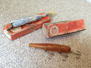 2 Old/collectible Atoms Surf Fishing Lures W/boxes Nr