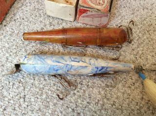 2 Old/Collectible Atoms Surf Fishing Lures W/Boxes NR 2