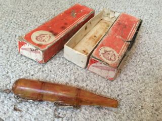 2 Old/Collectible Atoms Surf Fishing Lures W/Boxes NR 5