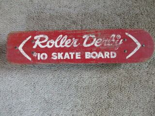 Vintage Old School Roller Derby 10 Wooden Skateboard / Playground Childrens