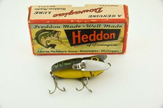 Vintage Heddon 2120 Crazy Crawler Antique Lure In Correct Box Frog Spot Et19