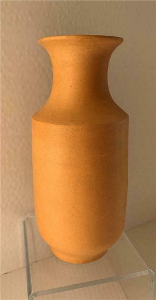 Large Old Chinese Yixing Clay Roleau Vase 10 1/4 " Tall