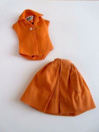 Vintage Barbie Orange Pak Full Skirt And Orange Pak Body Blouse