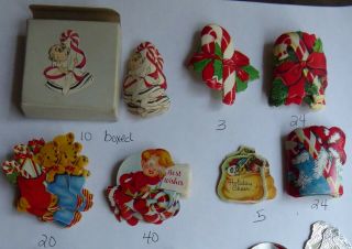 300,  Vintage Christmas Gummed Seals Candy Cane,  Variety Antique Stickers 2