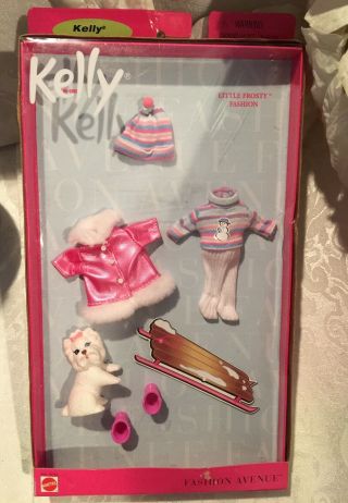 Kelly Doll Little Frosty Fashion Avenue Clothes Mattel Barbie Nos Puppy Dog