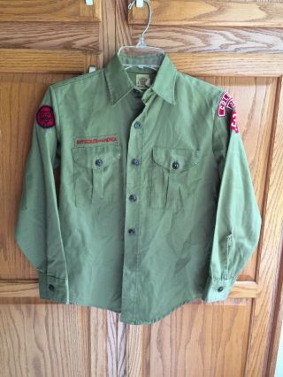 Bsa Boy Scouts Of America 12 Uniform Vtg Shirt Columbus Ohio Troop 132 Patch Usa