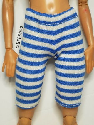 Mattel White Blue Stripes Shorts Vintage Barbie Fashion Fashionistas Clothes