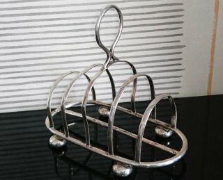 ANTIQUE SOLID STERLING SILVER TOAST RACK CROPP & FARR B ' HAM MARKS C.  1905 2