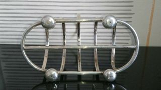 ANTIQUE SOLID STERLING SILVER TOAST RACK CROPP & FARR B ' HAM MARKS C.  1905 3