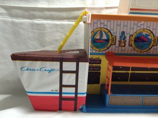 Vintage 1974 BARBIE DREAM BOAT Playset & Storage Boat Folds Chris Craft 6