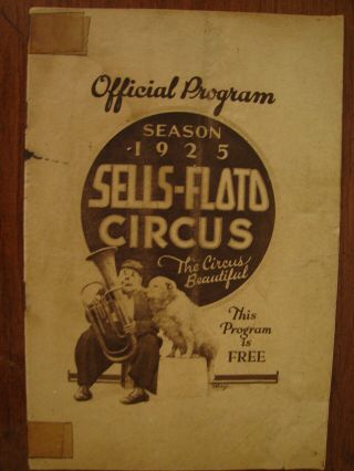 Old Vintage 1925 Sells Floto Circus Program Baby Ruth Candy Montgomery Ward Ads