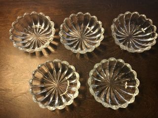 Vintage Set Of 5 Heisey Glass Dessert Bowls Old Fashion / Antiques