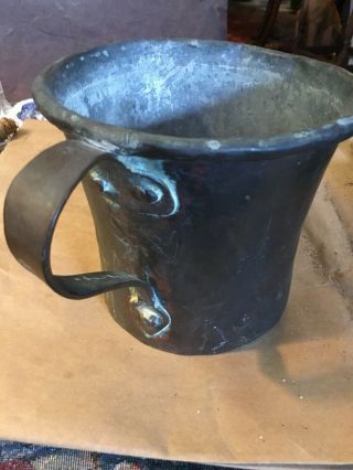 18th Century Rev War Period Copper Dovetailed Tavern Mug 5 By 5 Inches
