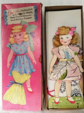 Vintage Antique Saalfield Paper Doll Corinne A Darling Doll Wavy Hair